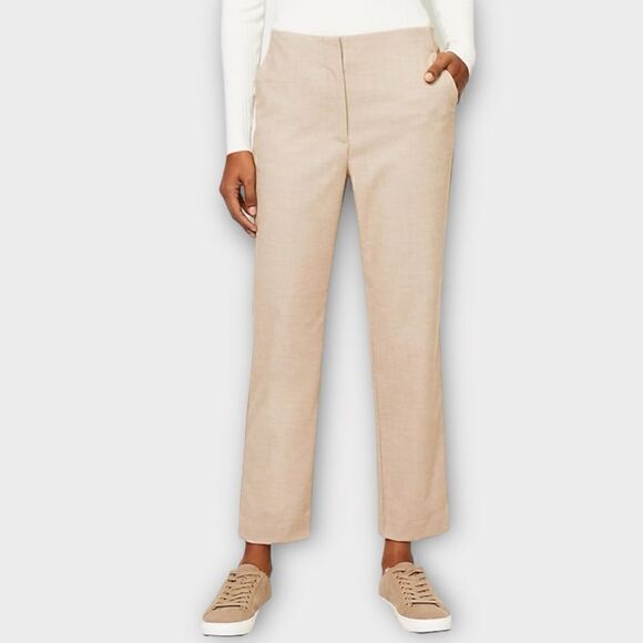 LOFT Herringbone High Waist Slim Pants (Oatmeal Melange) - 0 - Picture 1 of 12